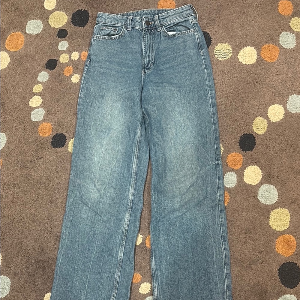 Light Blue Flare Wide Leg Jeans H & M
